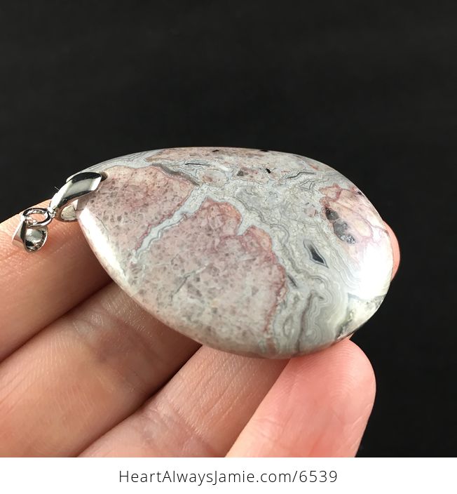 Beige and Pink Crazy Lace Agate Stone Jewelry Pendant - #alfAEgd3dR4-4