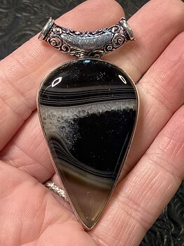 Black Agate Druzy Stone Jewelry Pendant Scuff Discount #O6q2Hqw0j3M