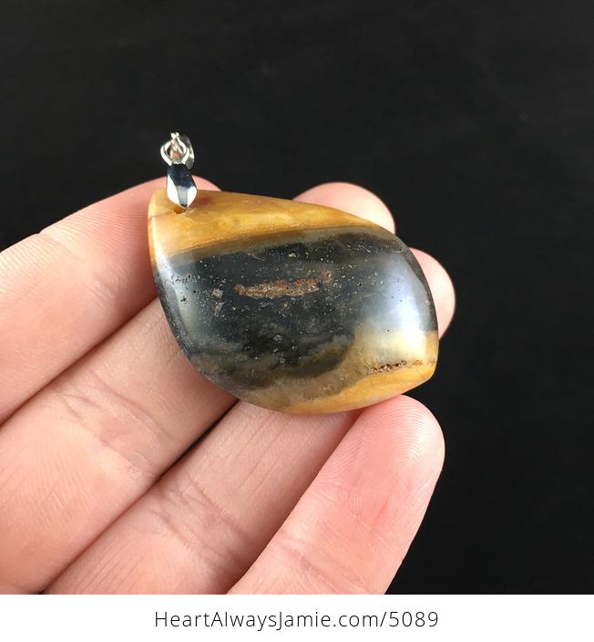 Black and Orange Amazonite Jasper Stone Jewelry Pendant - #3fvinW943RQ-4