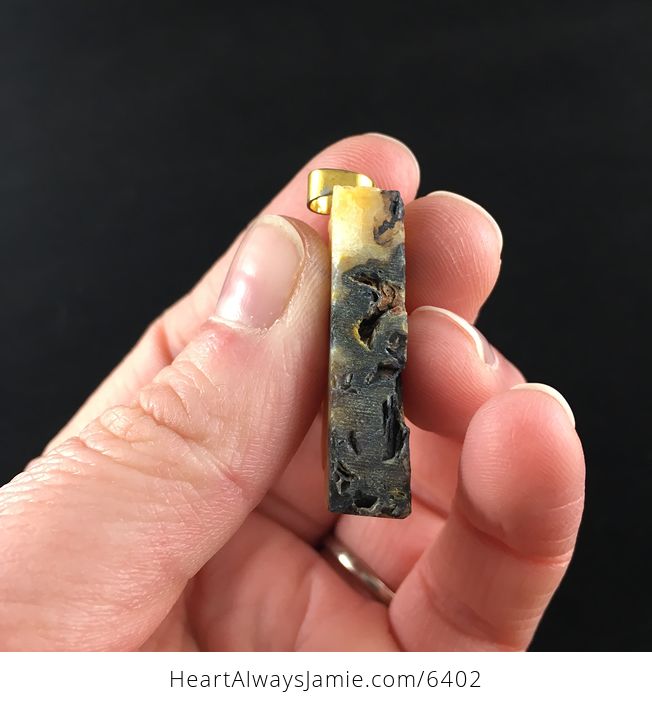 Black and Orange Druzy Agate Stone Jewelry Pendant - #nKFx01hJYII-3