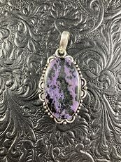 Black and Purple Charoite Crystal Stone Jewelry Pendant #4DXtd8dTmWg