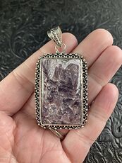 Black and Purple Charoite Crystal Stone Jewelry Pendant #fDCjO9vf4JU