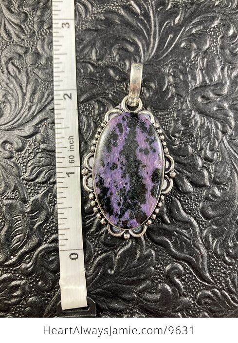 Black and Purple Charoite Crystal Stone Jewelry Pendant - #4DXtd8dTmWg-6