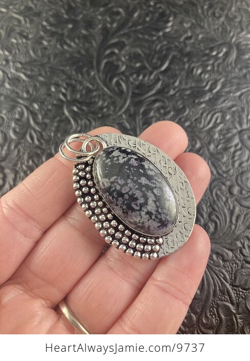 Black and Purple Charoite Crystal Stone Jewelry Pendant - #GktHMPVSus4-2