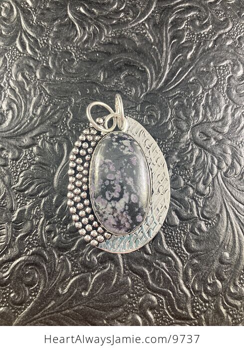 Black and Purple Charoite Crystal Stone Jewelry Pendant - #GktHMPVSus4-4