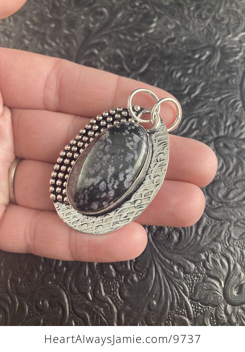 Black and Purple Charoite Crystal Stone Jewelry Pendant - #GktHMPVSus4-3