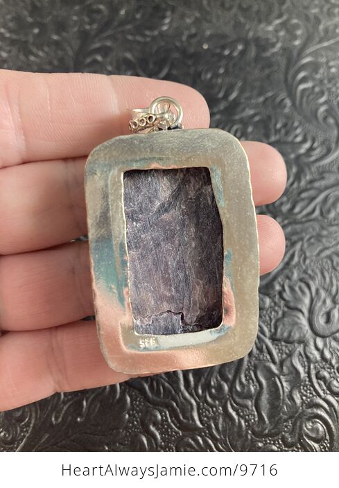 Black and Purple Charoite Crystal Stone Jewelry Pendant - #fDCjO9vf4JU-4