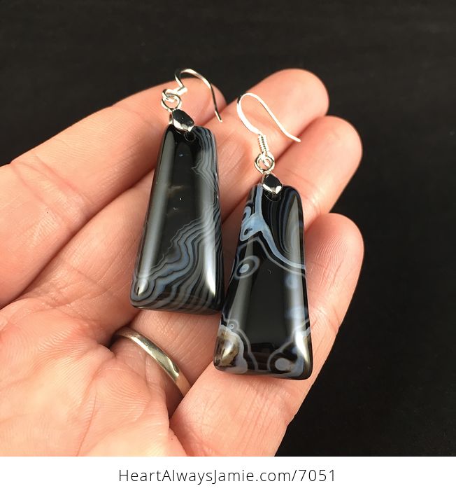 Black and White Agate Stone Jewelry Earrings - #iYcb9VSwQZk-2