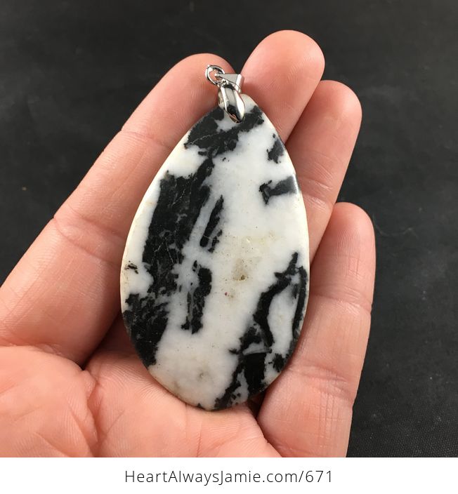 Black and White Zebra Jasper Stone Pendant - #h7qafRKc0DQ-1