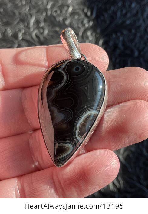 Black Banded Onyx Agate Pendant Gemstone Crystal Jewelry - #6swX4arJpb0-5