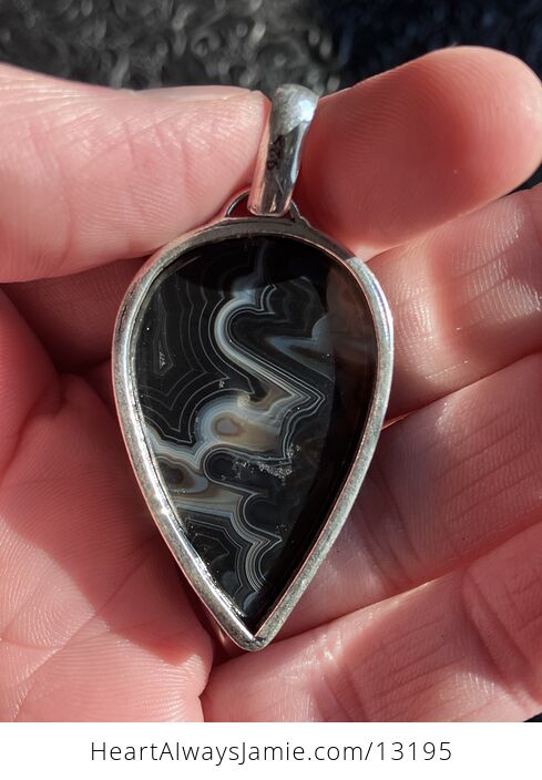 Black Banded Onyx Agate Pendant Gemstone Crystal Jewelry - #6swX4arJpb0-4