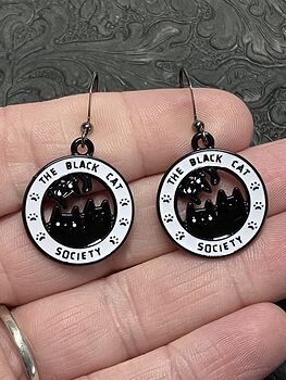 Black Cat Society Earrings #CmQpVj4AOdM