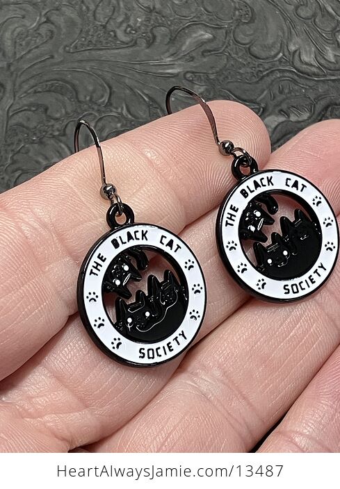 Black Cat Society Earrings - #CmQpVj4AOdM-2