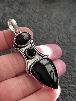 Black Chalcedony Onyx Stone Jewelry Crystal Pendant #i8jhVklUdWg