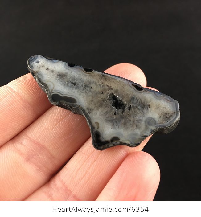 Black Druzy Agate Stone Jewelry Pendant - #7CYtX80Qp5U-4