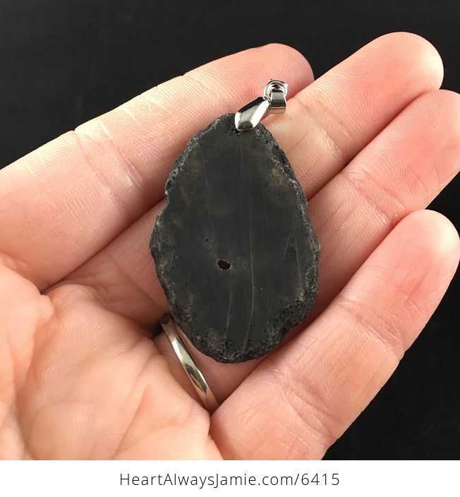 Black Druzy Agate Stone Jewelry Pendant - #Lf1GKP6L46Y-6