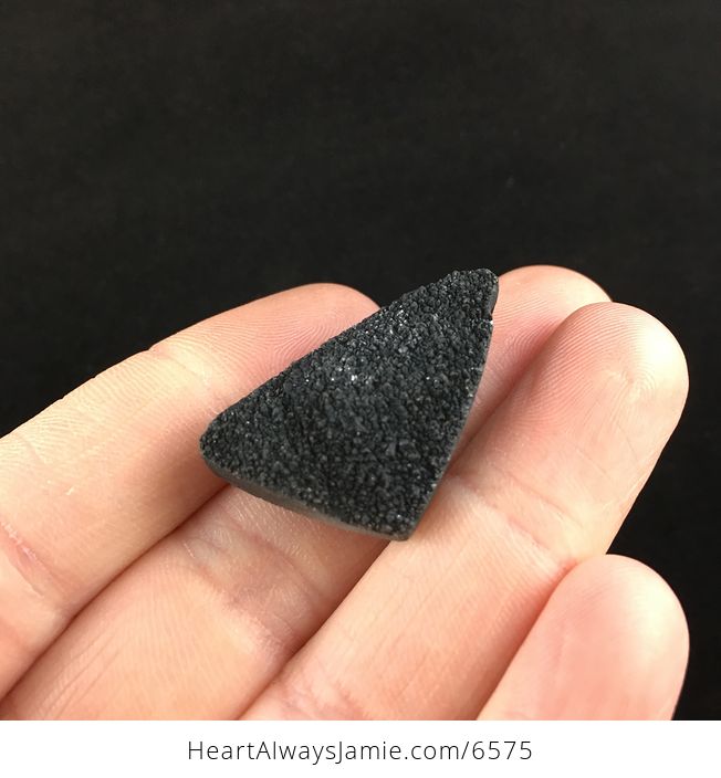 Black Druzy Agate Stone Jewelry Pendant - #XuOZ9gZfDNI-2
