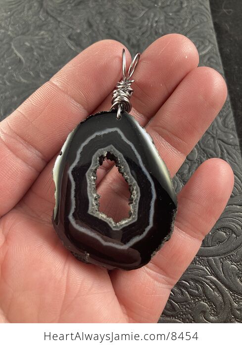 Black Druzy Geode Agate Stone Jewelry Pendant Crystal Ornament - #Bud5x7QucJ0-2