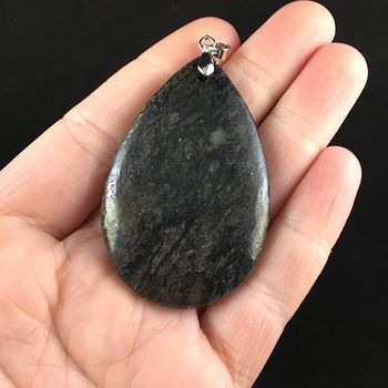 Black Jasper and Pyrite Stone Jewelry Pendant #SJz2juoBhu4