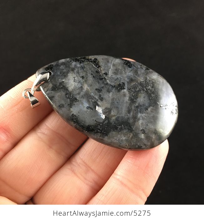 Black Labradorite Larvikite Stone Jewelry Pendant - #1vA2XfGnIgA-4