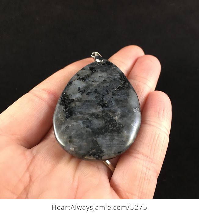 Black Labradorite Larvikite Stone Jewelry Pendant - #1vA2XfGnIgA-2