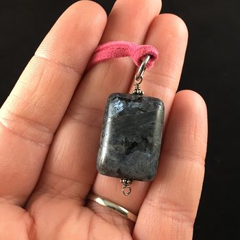 Black Labradorite Stone Jewelry Pendant Necklace #TS5Xx4t05o8