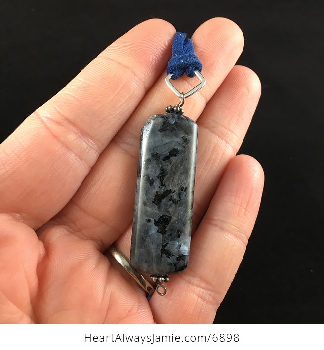 Black Labradorite Stone Jewelry Pendant Necklace - #JNCM9o5ysvE-1