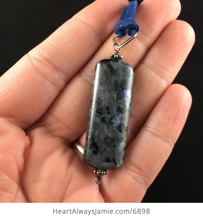 Black Labradorite Stone Jewelry Pendant Necklace - #JNCM9o5ysvE-3