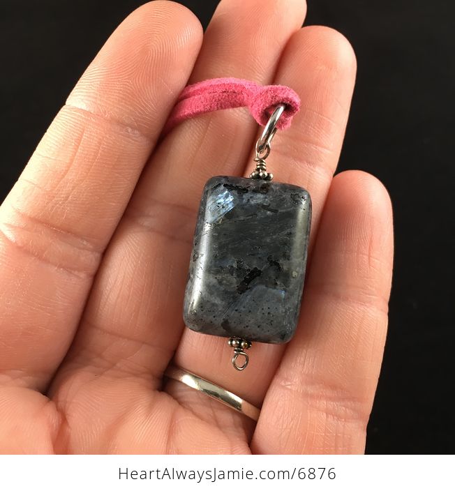 Black Labradorite Stone Jewelry Pendant Necklace - #TS5Xx4t05o8-1