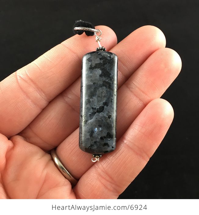 Black Labradorite Stone Jewelry Pendant Necklace - #XhB8OvOZy5g-1