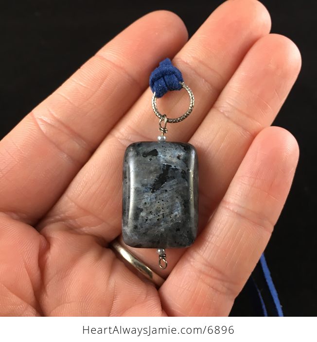 Black Labradorite Stone Jewelry Pendant Necklace - #lXFuwo6fD0k-2