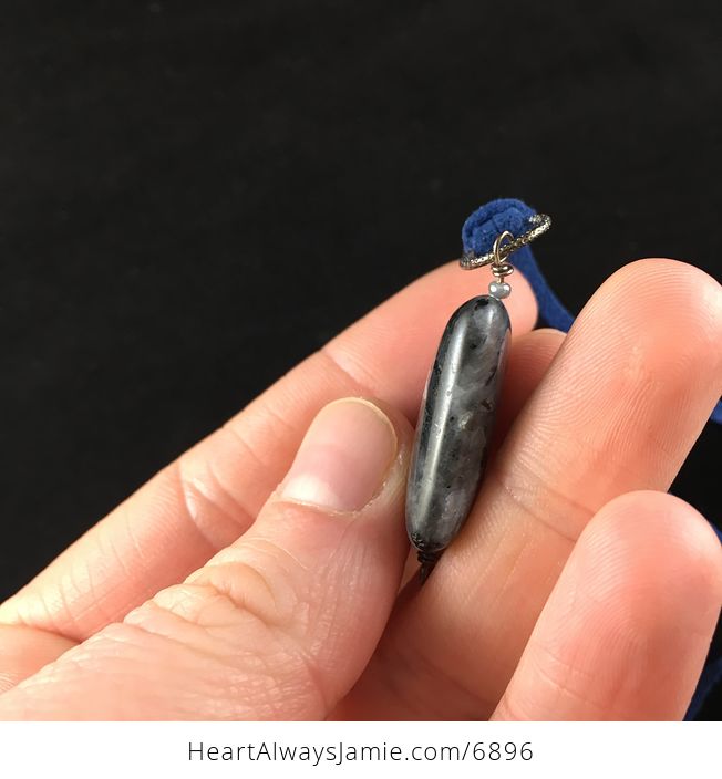 Black Labradorite Stone Jewelry Pendant Necklace - #lXFuwo6fD0k-4