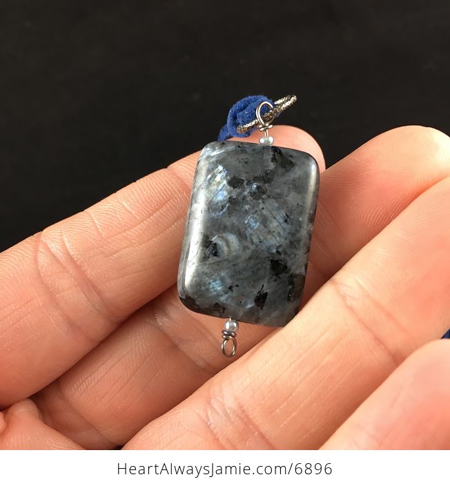 Black Labradorite Stone Jewelry Pendant Necklace - #lXFuwo6fD0k-1