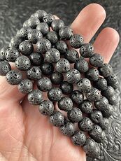 Black Lava Rock Basalt Stone 8mm Natural Gemstone Jewelry Bracelet #LM5OM1MiO1U