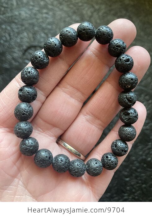 Black Lava Rock Sphere Necklace Tumble Bracelet Point Crystal Gift Set - #C7qGEPd2anI-3