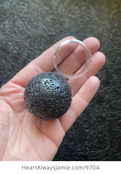 Black Lava Rock Sphere Necklace Tumble Bracelet Point Crystal Gift Set - #C7qGEPd2anI-8