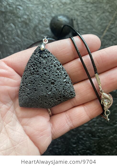 Black Lava Rock Sphere Necklace Tumble Bracelet Point Crystal Gift Set - #C7qGEPd2anI-4