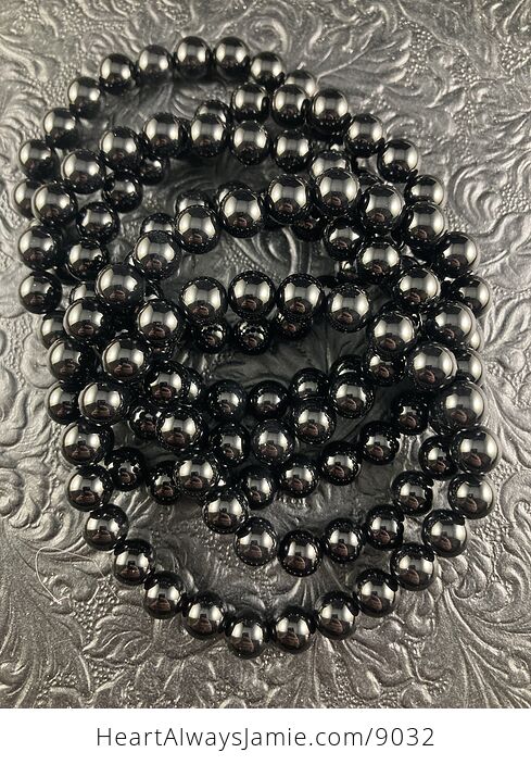 Black Onyx 8mm Natural Gemstone Jewelry Bracelet - #cUzlbxTTDM0-2