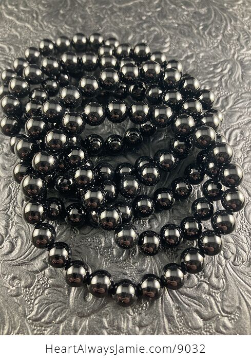 Black Onyx 8mm Natural Gemstone Jewelry Bracelet - #cUzlbxTTDM0-3