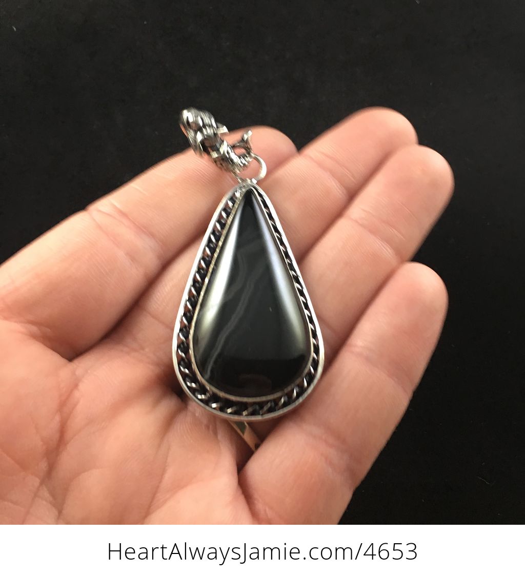 Black Onyx Agate Stone Jewelry Pendant #YLOWKCkQuzs