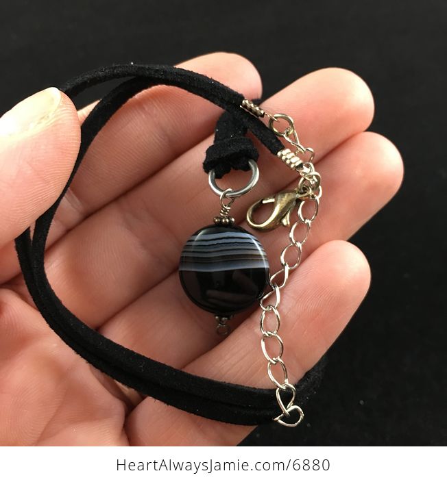 Black Onyx Agate Stone Jewelry Pendant Necklace - #CfOYEDNi8Qk-4