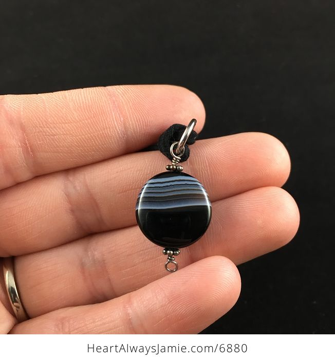 Black Onyx Agate Stone Jewelry Pendant Necklace - #CfOYEDNi8Qk-3