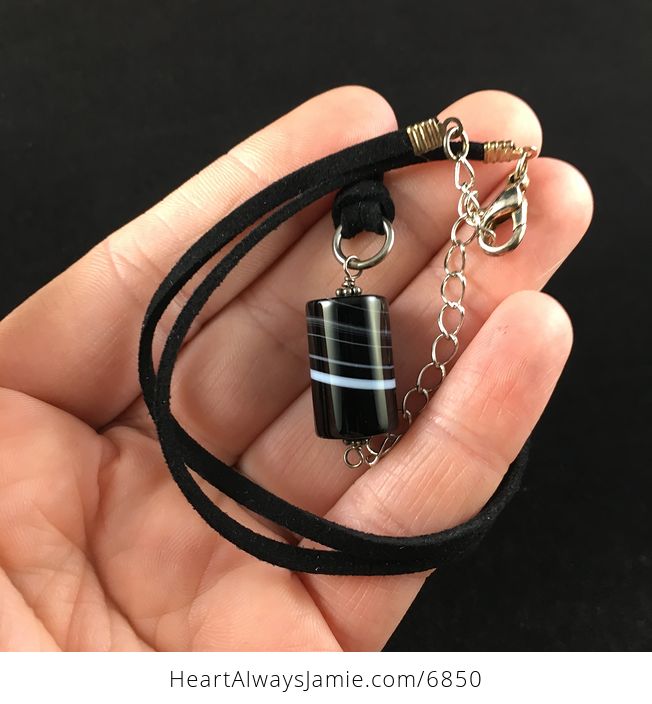 Black Onyx Agate Stone Jewelry Pendant Necklace - #EBWb2YDB3DQ-3