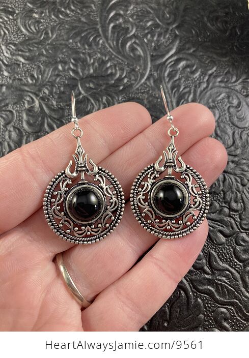 Black Onyx Crystal Stone Jewelry Earrings - #Cq8CGqVD4Kc-2