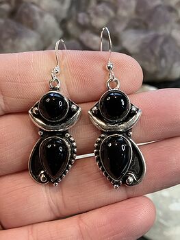 Black Onyx Stone Crystal Jewelry Earrings #ETmoNRYGCVU