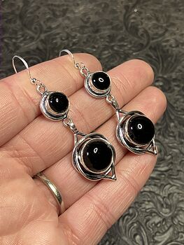 Black Onyx Stone Crystal Jewelry Earrings #YFdYEgG22vQ