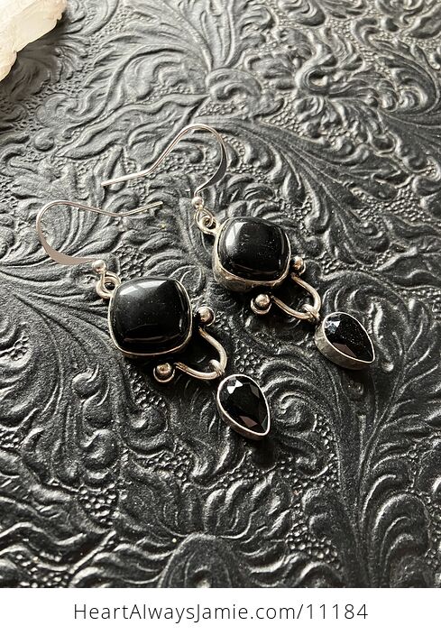 Black Onyx Stone Crystal Jewelry Earrings - #9jqWJtebx0w-4