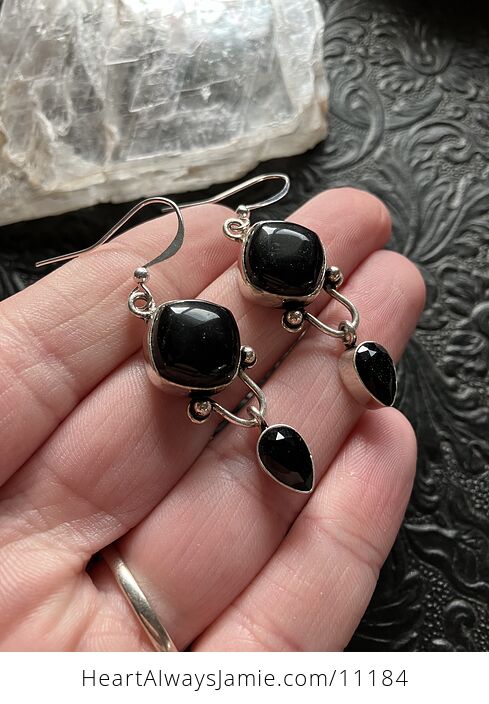 Black Onyx Stone Crystal Jewelry Earrings - #9jqWJtebx0w-1