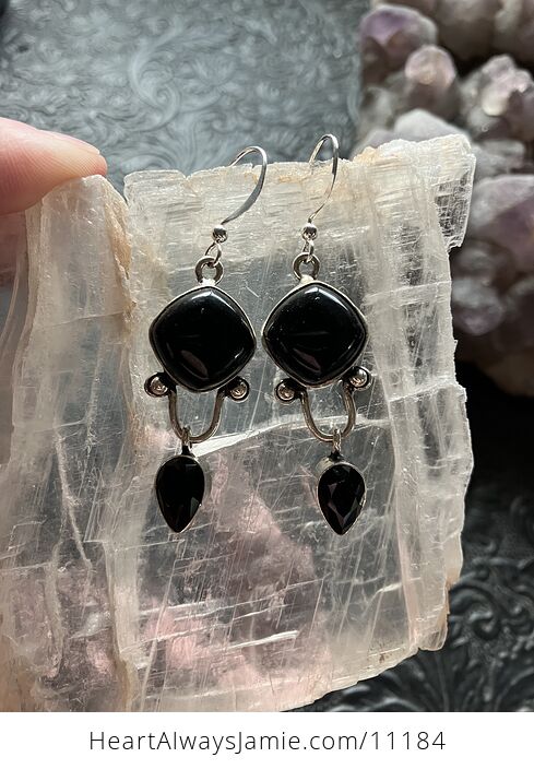 Black Onyx Stone Crystal Jewelry Earrings - #9jqWJtebx0w-5
