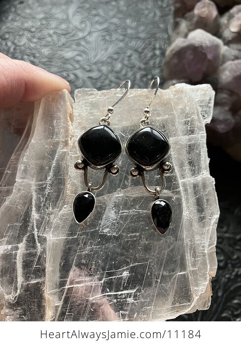 Black Onyx Stone Crystal Jewelry Earrings - #9jqWJtebx0w-7